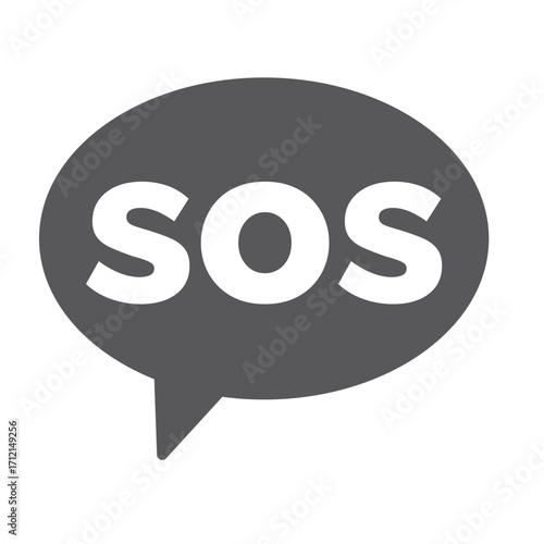 Sos message speech bubble icon