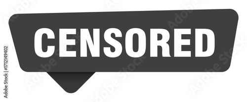 censored black sign isolated on transpatent background. censored sticker