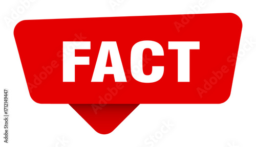 fact red sticker isolated on transpatent background. fact sign