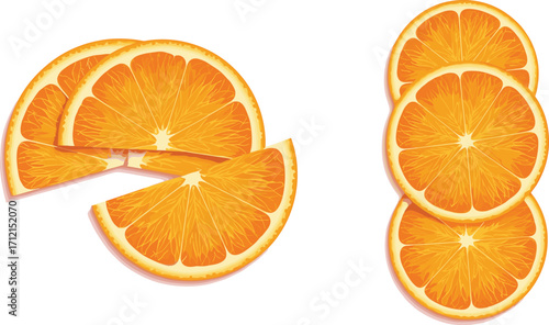 Fresh orange slices illustration, juicy citrus fruit design, healthy food, vitamin C snack, tropical fruit, natural nutrition, organic freshness