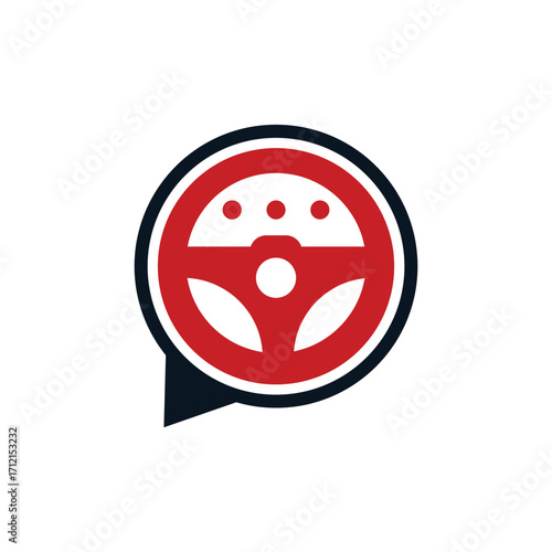 Chat driver vector logo template illustration.
