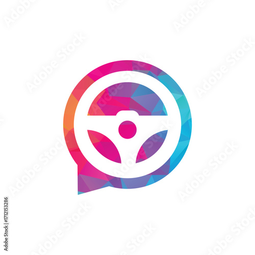Chat driver vector logo template illustration.