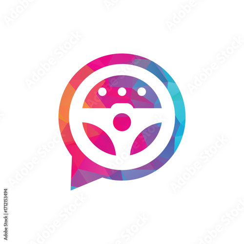 Chat driver vector logo template illustration. 
