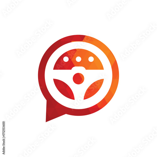Chat driver vector logo template illustration. 