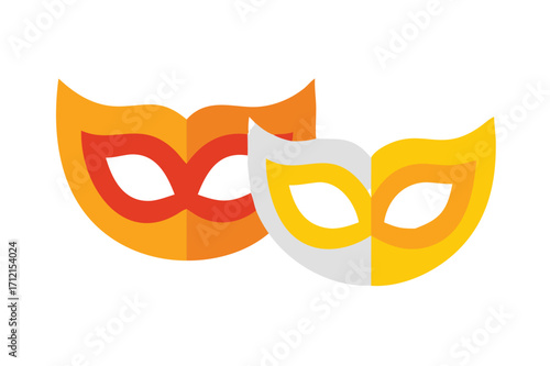 Different Mask silhouette vector with white background. Masquerade vector for apps or web party superhero carnival villain or burglar icon in flat. 
costume eye mask hidden person face.