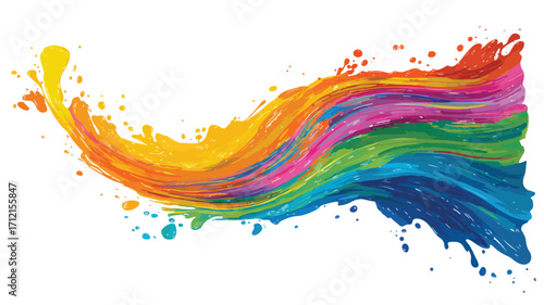 Wallpaper Mural Vibrant Rainbow Splash Wave: Colorful Paint Splash Design Torontodigital.ca