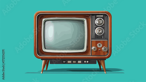 Vintage TV Blank Screen Mockup on Background for Advertisement and Design Presentation