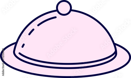 Elegant food dome illustration, perfect for culinary designs and menu enhancements
