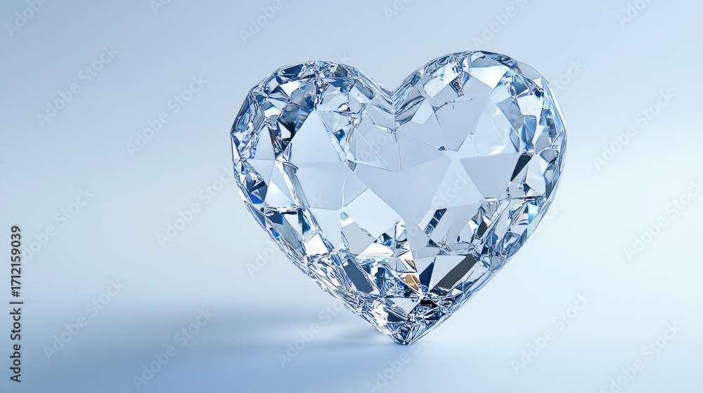 Fototapeta premium heart from crystal on a white background