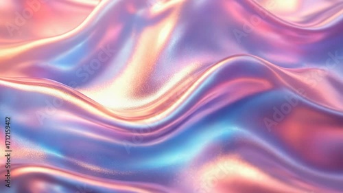 Wallpaper Mural Ethereal iridescent fabric waves with shimmering pastel hues and fluid movement Torontodigital.ca