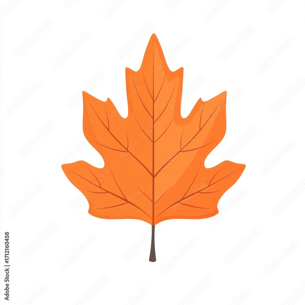 Fototapeta premium Autumn hickory leaf illustration fall animal.