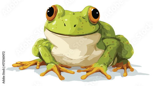Adorable Frog Cartoon Character for Kids Design Projects and Education Materials