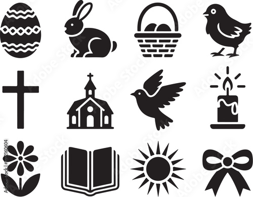 Easter & Spring Holiday Icons Celebration Joy