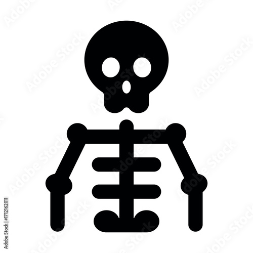An illustration depicting a black icon of Halloween scary holiday attributes on a white background