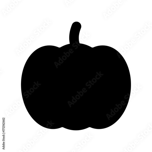 An illustration depicting a black icon of Halloween scary holiday attributes on a white background