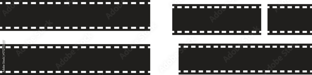 Fototapeta premium Film strip vector set