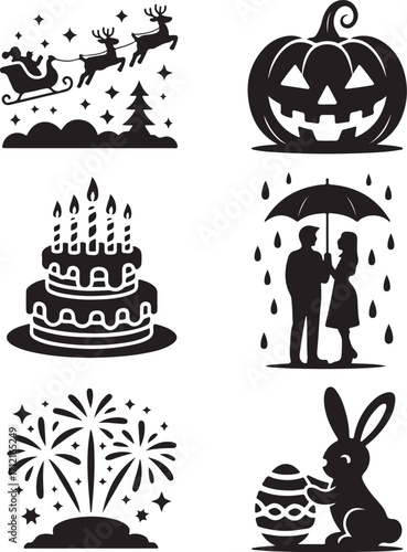 Celebrate holidays with festive icons for joy and fun