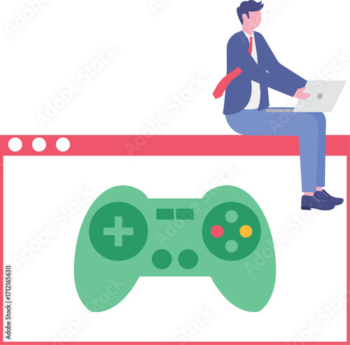 Gaming, E-Sports, Virtual Competitions Concept. Digital Gaming Abstract Vector Illustration Set.
