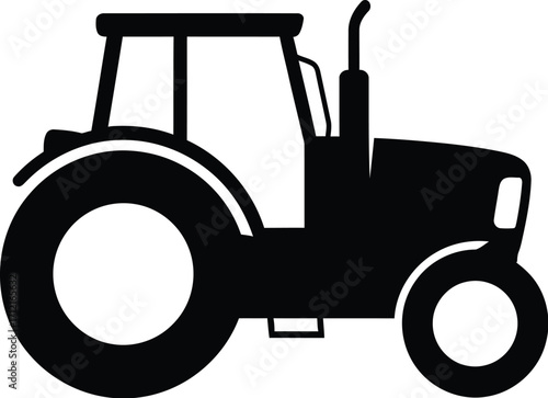 Vector art of tractor silhouette for farming and agriculture