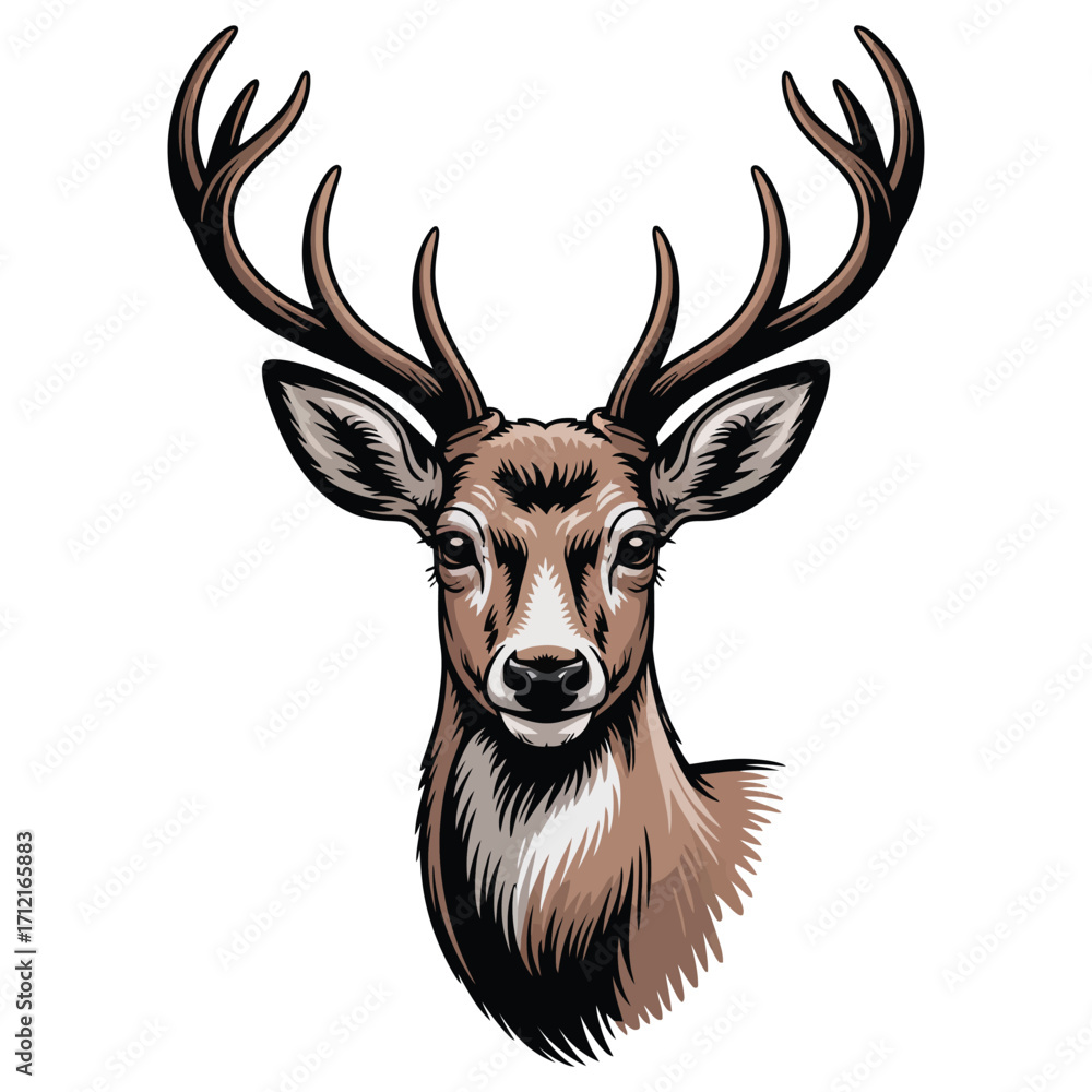 Naklejka premium deer head silhouette