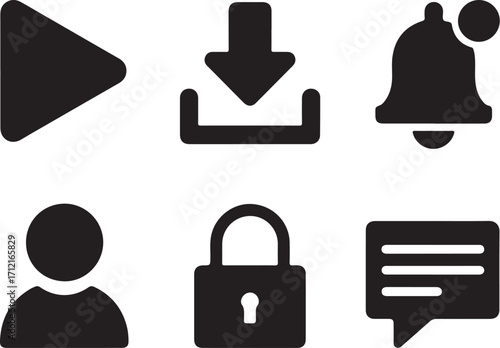 Essential icons for digital interfaces and apps