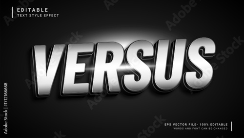 Versus fight 3d editable text effect sport template