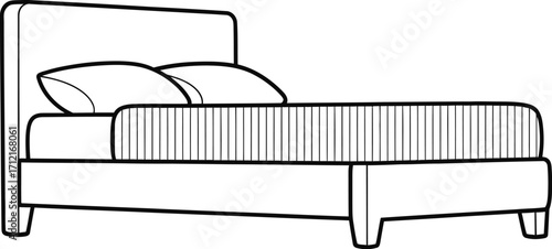 Bed vector art for bedroom furniture concept