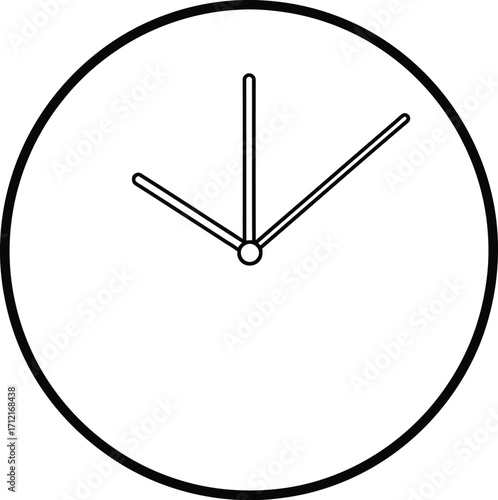Black outline vector of a clock