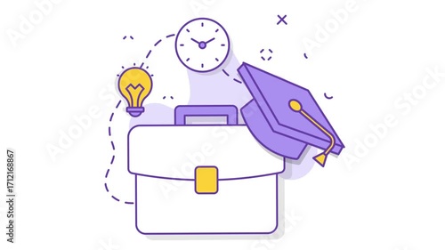 Empowering Future Leaders with Education and Artificial Intelligence animation, animated video, Business corporation clip, knowledge and academic achievement footage, Sales Marketing motion graphics