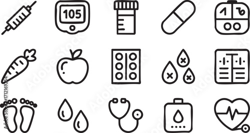 Hospital Treatment and Prevention Line Icons for Graphic Design