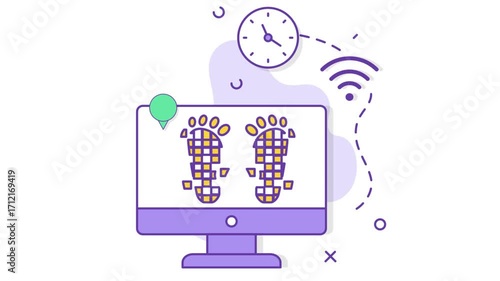 Digital Privacy and User Behavior Analytics animation, Online Identity and Activity Monitoring animated video, Business corporation clip,Analyzing User Data a  footage, Sales Marketing motion graphics