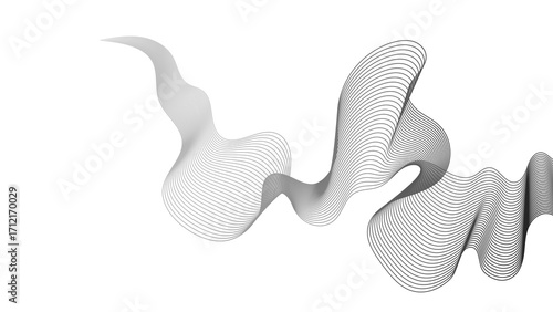 Abstract backdrop with grey wave gradient lines
