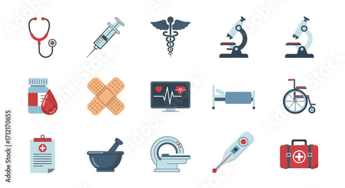 Collection of Medical Icons and Healthcare Symbols.