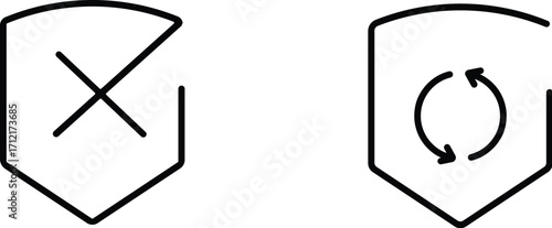 Secure Refresh and Cancel - Security Web Icon