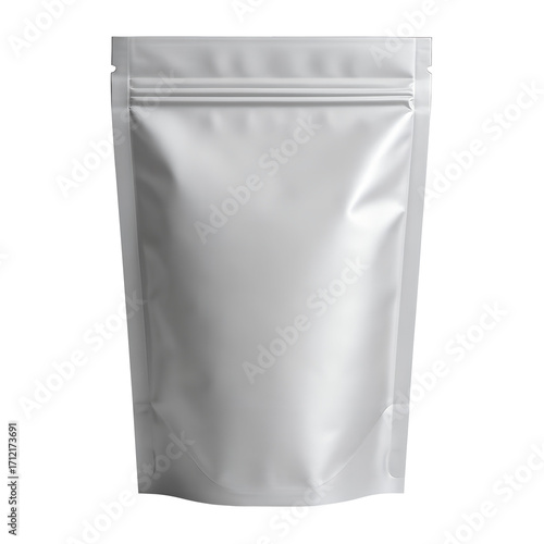 Blank white stand up pouch bag isolated on transparent background