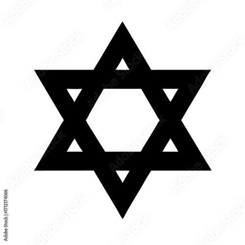 Star Of David Solid Color Fill Icon