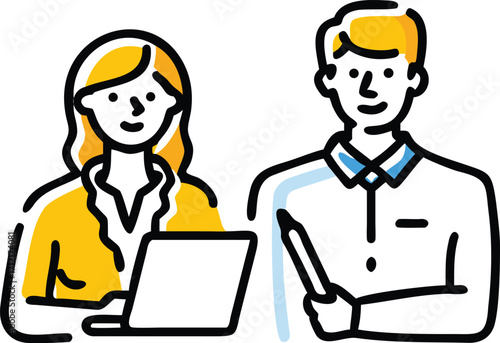 Two professionals collaborating on a project business collaboration
