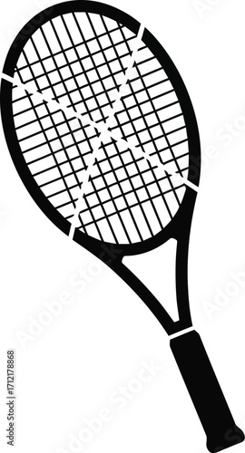 Vector illustration of a tennis racket, sports equipment design for recreation