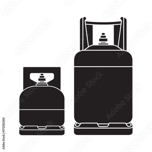 isolated silhouette gas cylinders vector illustration