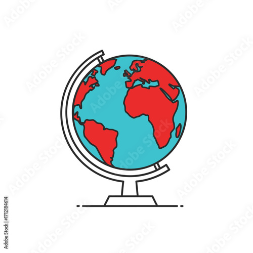 Explore the World A Simple Globe Illustration