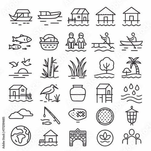 Set of Hand-Held Globe Icons representing Global Care, Sustainability, and Environmental Protection Concepts