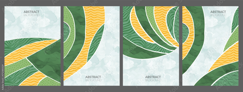 Naklejka premium tuscany farm field with organic grape vineyard and corn. eco rice design creates natural agriculture texture. vector art illustration shows abstract landscape with green rural background