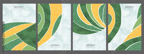 tuscany farm field with organic grape vineyard and corn. eco rice design creates natural agriculture texture. vector art illustration shows abstract landscape with green rural background