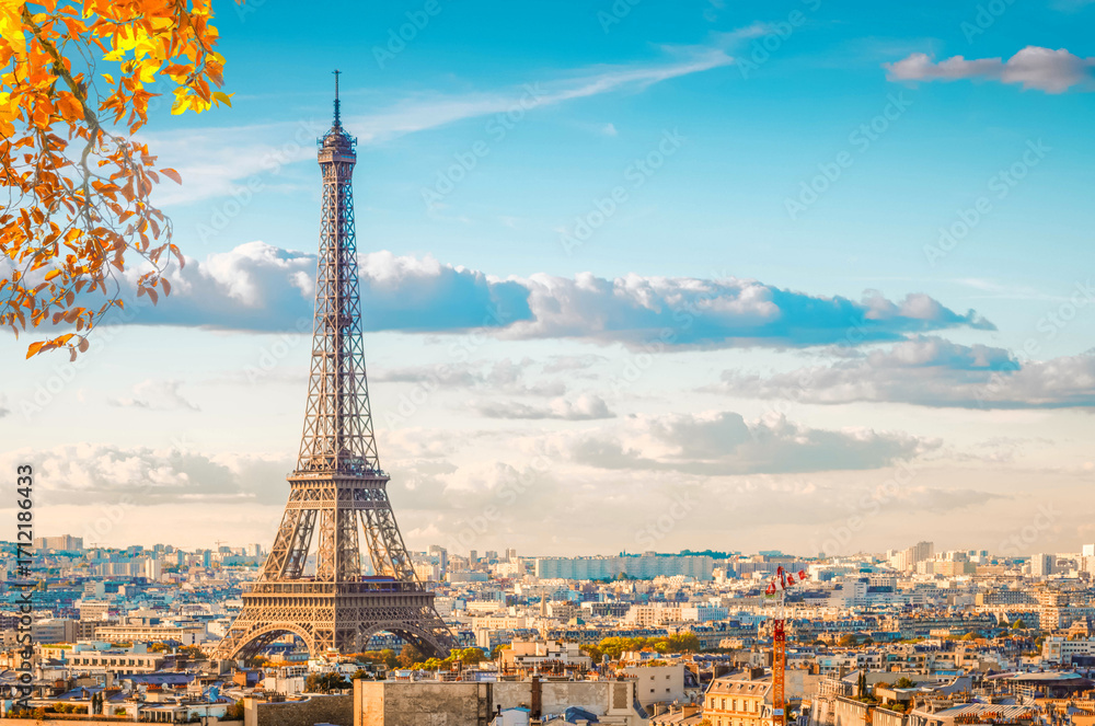 Fototapeta premium eiffel tour and Paris cityscape