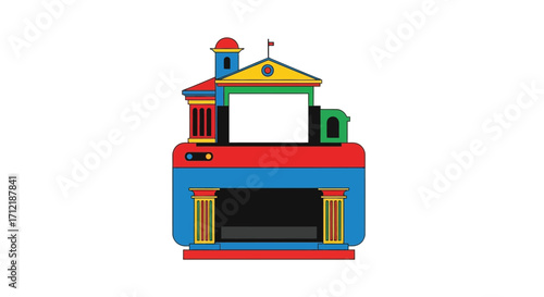 Colorful Inflatable Outdoor Movie Screen Entertainment Center.