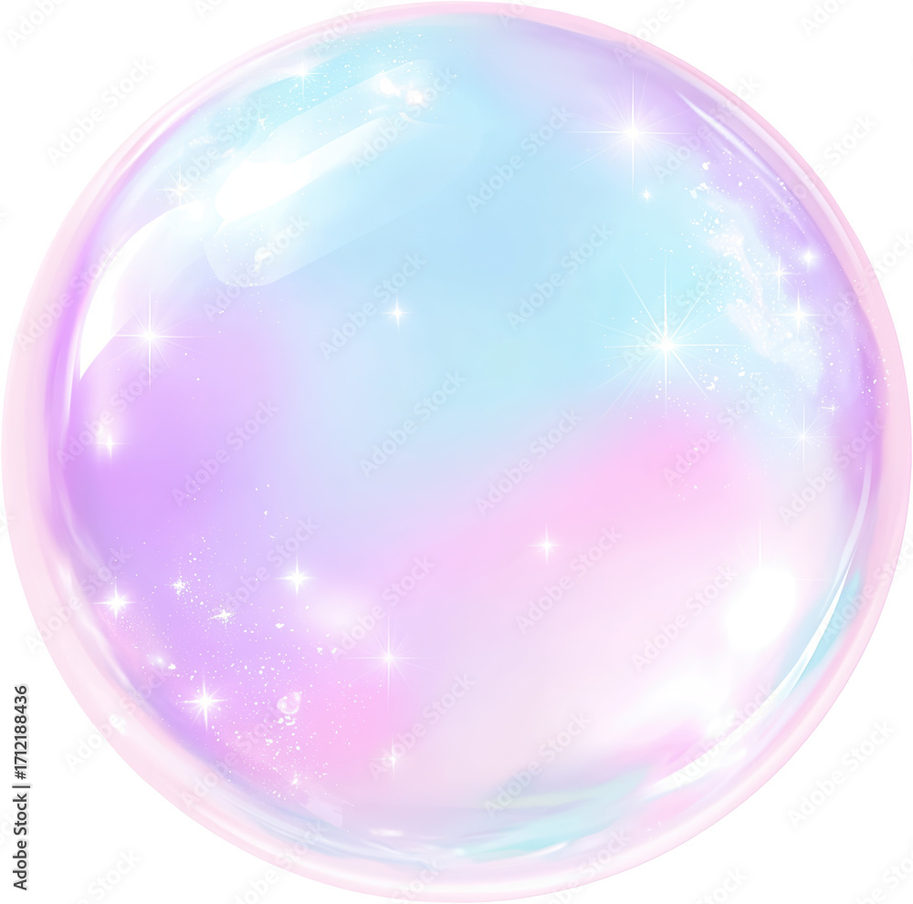 Obraz premium Captivating iridescent sphere with sparkling magic, perfect for whimsical designs and fantasy themes.