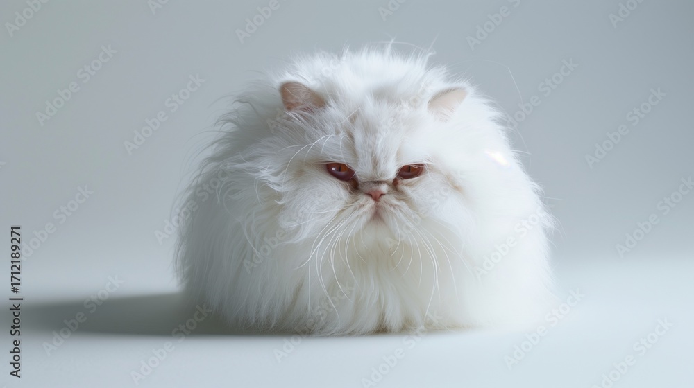 Fototapeta premium Fluffy White Persian Cat Portrait