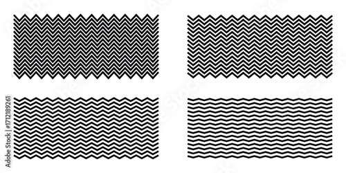 Wave line vector set. Vector water waves. Wave ornament pattern. Set of wavy zigzag lines. Wave thin line background.