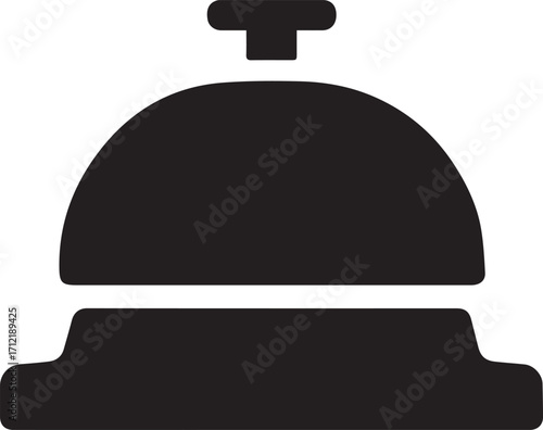 Elegant silhouette of a hotel reception bell icon symbolizing service hospitality and customer care for hotels resorts and travel businesses