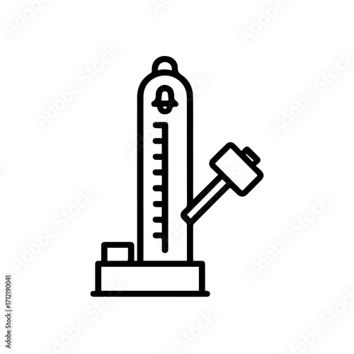 Line icon Hammer of Power attraction vector on a white background Vector icon on a white background